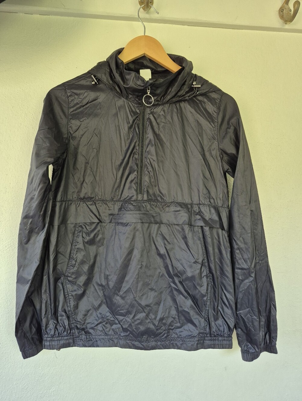 Diadora Black Lightweight Windbreaker Pullover Jacket XS